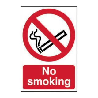 No Smoking Rigid PVC Sign 200mm x 300mm Ref 0550