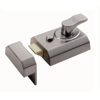 Deadlocking Rim Cylinder Nightlatch 60mm Satin Chrome RCN8360SC/BP