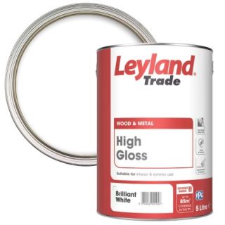 5Ltr Leyland Brilliant White Gloss Finish --