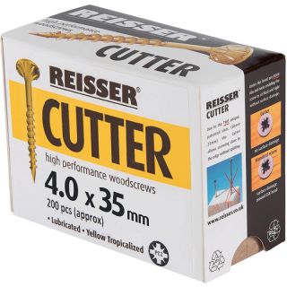 4.0 X 35Mm Reisser R2 Cutter Yellow Csk Head Woodscrews