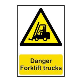 Danger Forklift Trucks Semi-Rigid PVC Sign 200 x 300mm Ref 0954