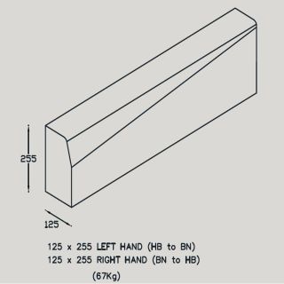 Marshalls 125 x 255 / 150mm Radius Dropper Kerb L/H