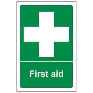 First Aid Safety Sign Ref 1553 200 x 300mm Semi-Rigid PVC