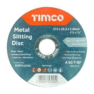 115mm x 1mm Metal Cutting Disc FCMT115222