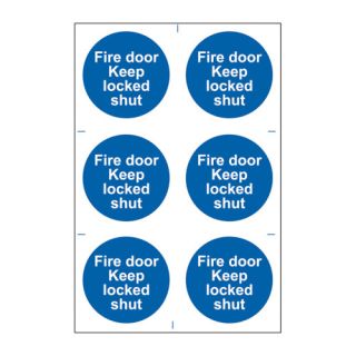 Fire Door Safety Sign Ref 0153 (6 Signs Per Sheet) 200 x 300mm