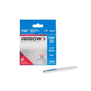 1/4 / 6mm Arrow 504 Staples for Use T50 / T55 Gun Per Box (1250)
