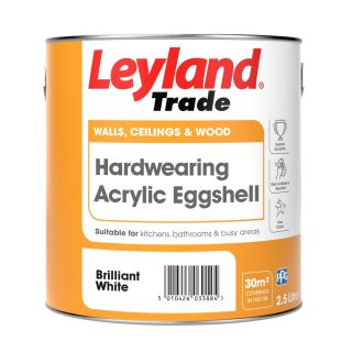 2.5Ltr Leyland Hardwearing Acrylic Eggshell White