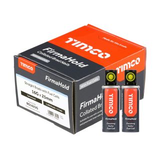 Firmahold 25mm Straight Brad Nails C/W Gas 2000/Box BG1625G