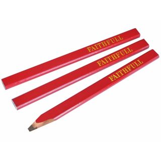 Faithful Carpenters Pencils (3) Red Medium FAICPR