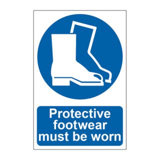 Protective Footwear Must Be Worn PVC Sign 300 x 200mm - 0016