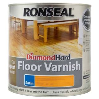 2.5Ltr Ronseal Diamond Hard Floor Varnish Clear Satin