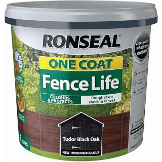 5Ltr Ronseal Fence Life Tudor Black Oak
