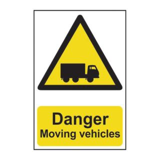 Danger Moving Vehicles PVC Sign 600 x 400mm Ref 4100