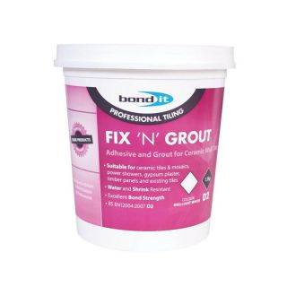 Bond It Fix 'N' Grout 1.5Kg R/Mixed Brill White Bdta10