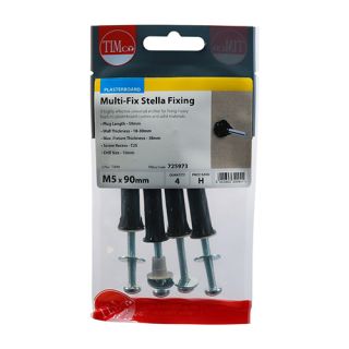Timco M5 x 90 Multi Fix Stella Fixing Black
