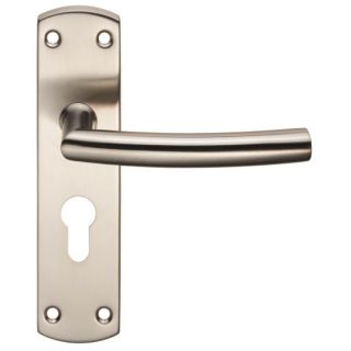 Residential Euro Profile Arched Lever on Backplate 