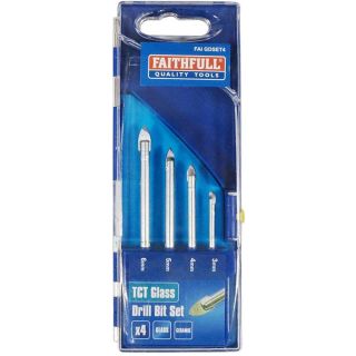 Faithfull Tile & Glass Drill Bit Set 4 3–6mm FAIGDSET4