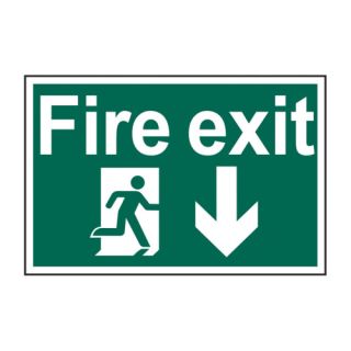 Fire Exit Semi-Rigid PVC Sign 600 x 400mm Ref 4203