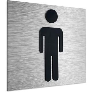 Male Symbol Toilet Sign Brush Chrome 120 x 12mm Ref 2104