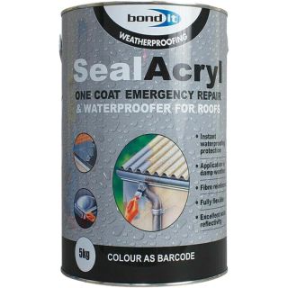 Bond It 5Kg Sealacryl Grey Waterproof Roof Coating Sa5Gr