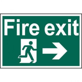 Fire Exit Semi-Rigid PVC Sign 600 x 400mm Ref 4200