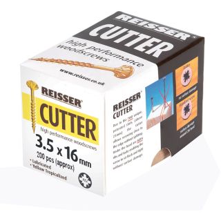 3.5 X 16Mm Reisser R2 Cutter Yellow Csk Head Woodscrews