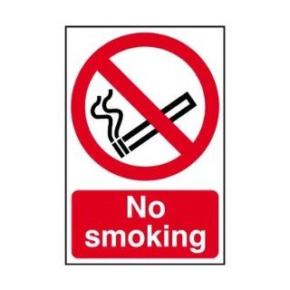 No Smoking Semi-Rigid PVC Sign 600 x 400mm Ref 4050