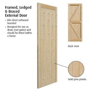 Ext FL&B Softwood Door FSC 1981 x 762 x 44mm (6'6 x 2'6)